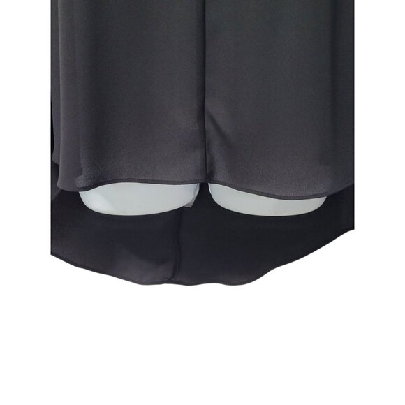 Vintage Y2K Tank Top S Shell Black Studs Hi Low V-Neck Split Back Gauzy - Picture 4 of 12